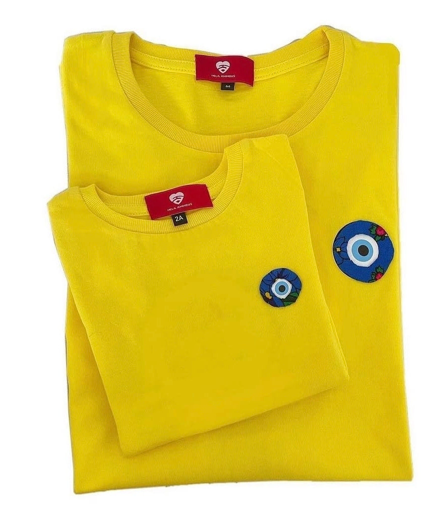 T-shirt manches courtes, 100 % coton, fait main
