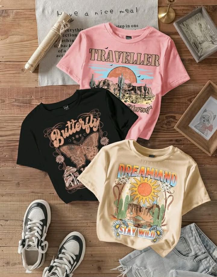 T-shirt jeune fille lot de 3